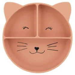 Assiette silicone compartimentée à ventouse Mrs Chat