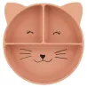Assiette silicone compartimentée à ventouse Mrs Chat
