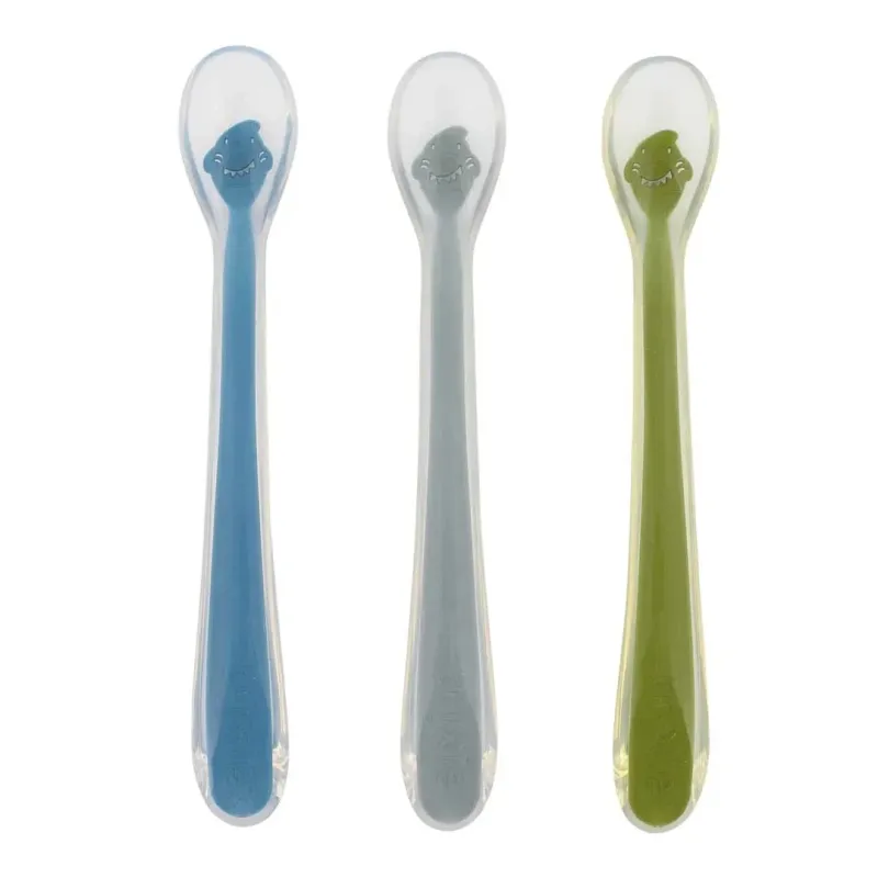 Lot de 3 cuillères en silicone (1er âge) Mr Shark