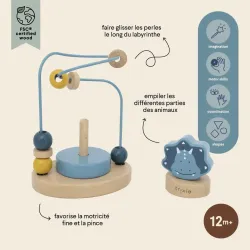 Jeu de perles en bois Mr Tricératops