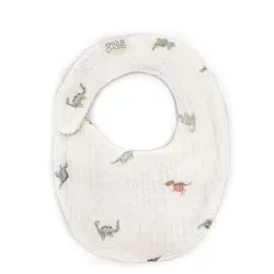 Bavoir Naissance Gaze de coton Dino