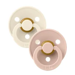 Pack de 2 Bibs Colour (forme ronde) Ivoire et Blush