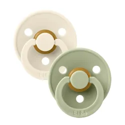 Pack de 2 Bibs Colour (forme ronde) Ivoire et Sage