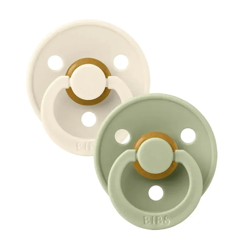 Pack de 2 Bibs Colour (forme ronde) Ivoire et Sage