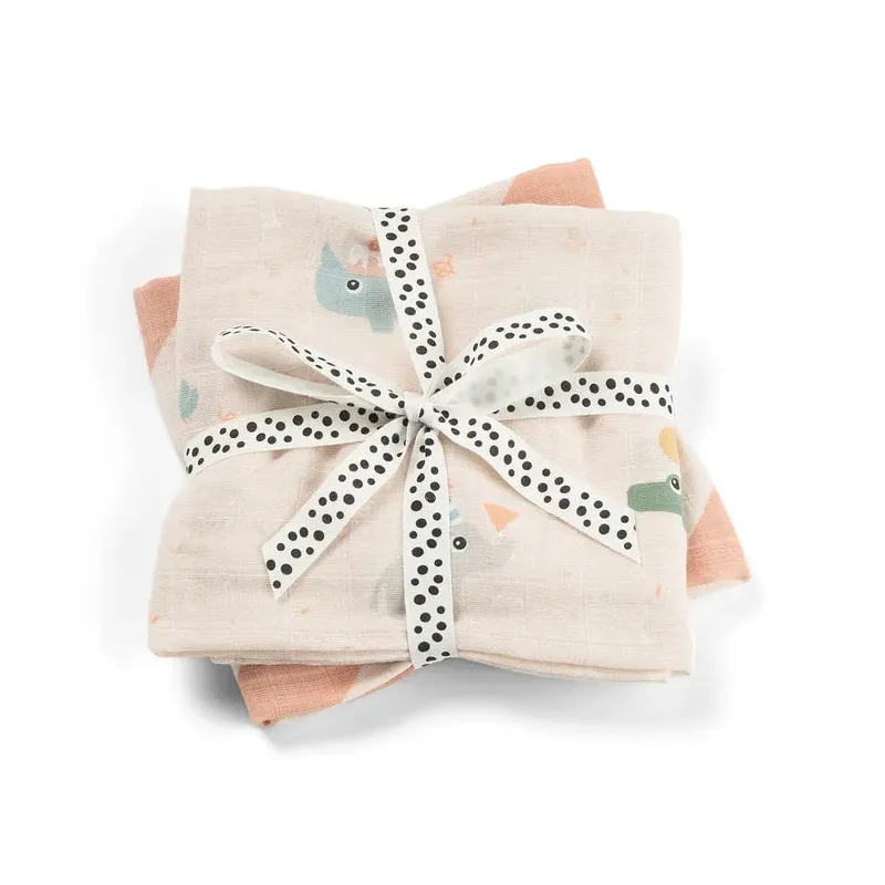 Lot de 2 langes 65 x 65 cm Célébration Powder