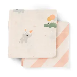 Lot de 2 langes 65 x 65 cm Célébration Powder