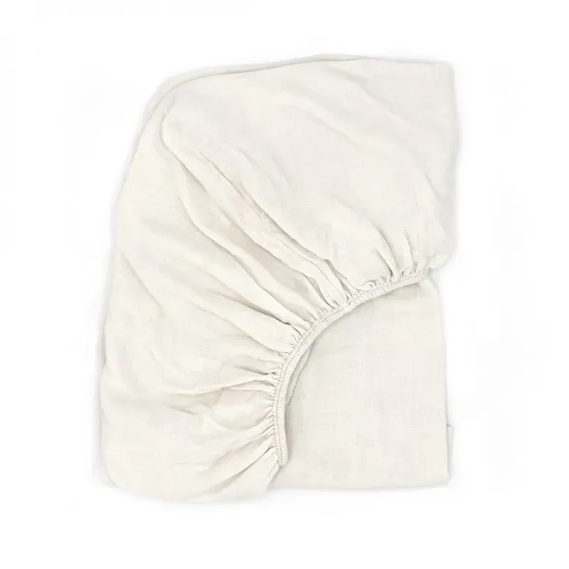 Housse de matelas à langer en gaze de coton Ivory Powder