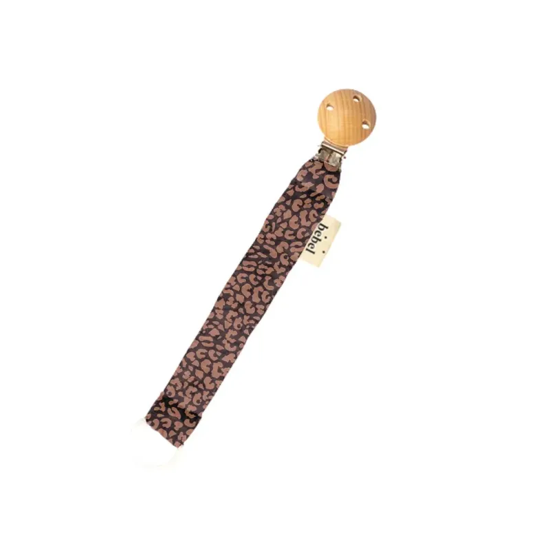 Attache Sucette Léopard Noir