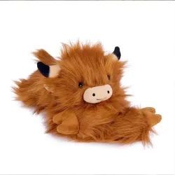 Peluche Lestée Podcoll - Vache Highland - 50 cm