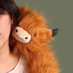 Peluche Lestée Podcoll - Vache Highland - 50 cm
